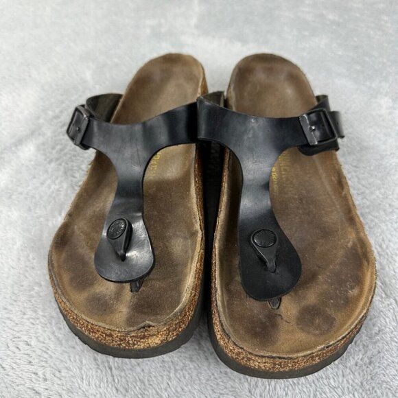 Birkenstock Gizeh Black Leather Thong Sandals Women’s Size 40 EU - Picture 11 of 12